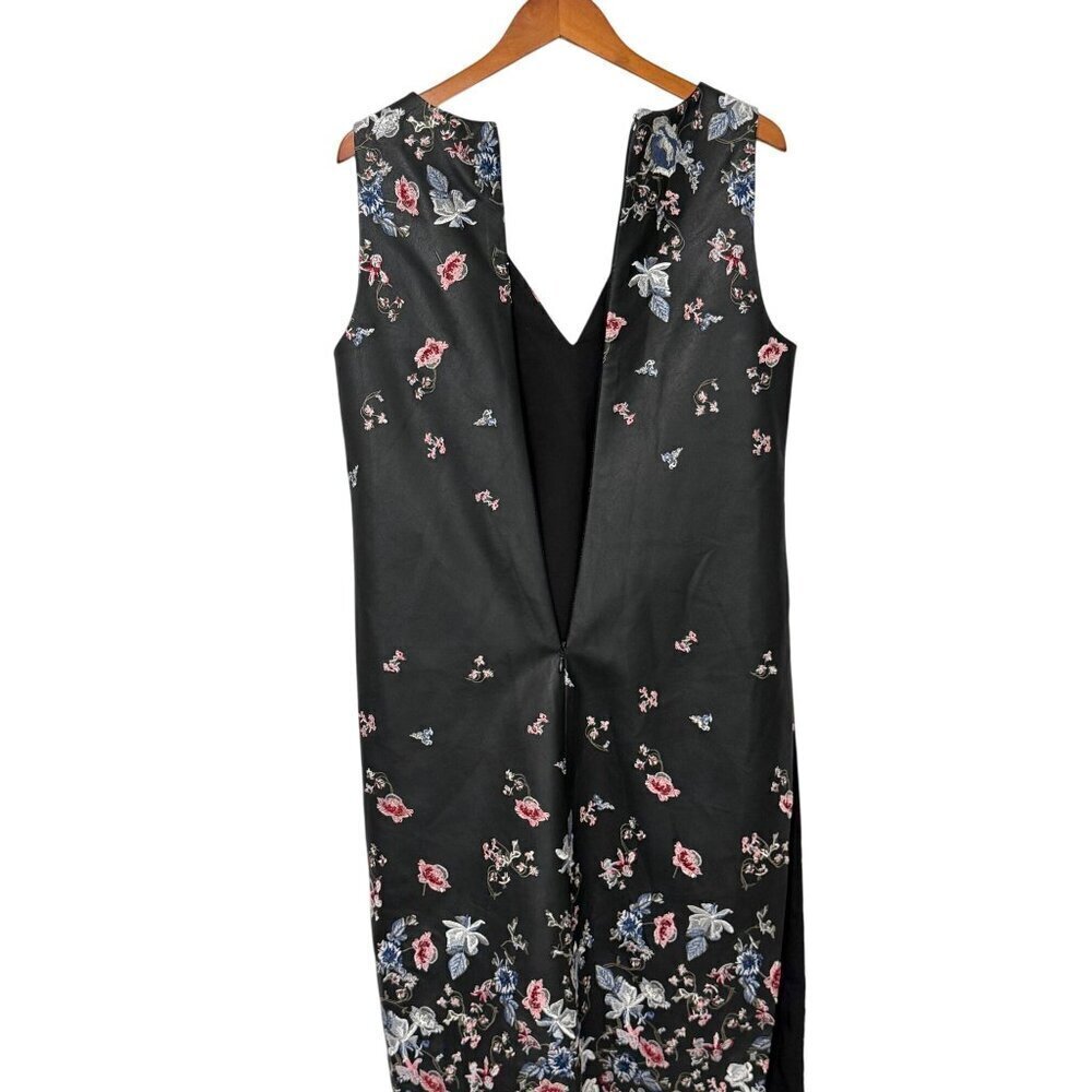 BCBG Maxazria Faux Leather Hadley Tunic Embroidered Long Black Boho Goth Size S - Picture 7 of 14